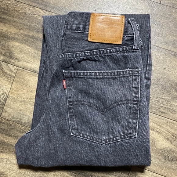 Levi's Premium Big E Baggy Dad Jeans Women's Size 24 Boot Barn Black Denim - Picture 12 of 12